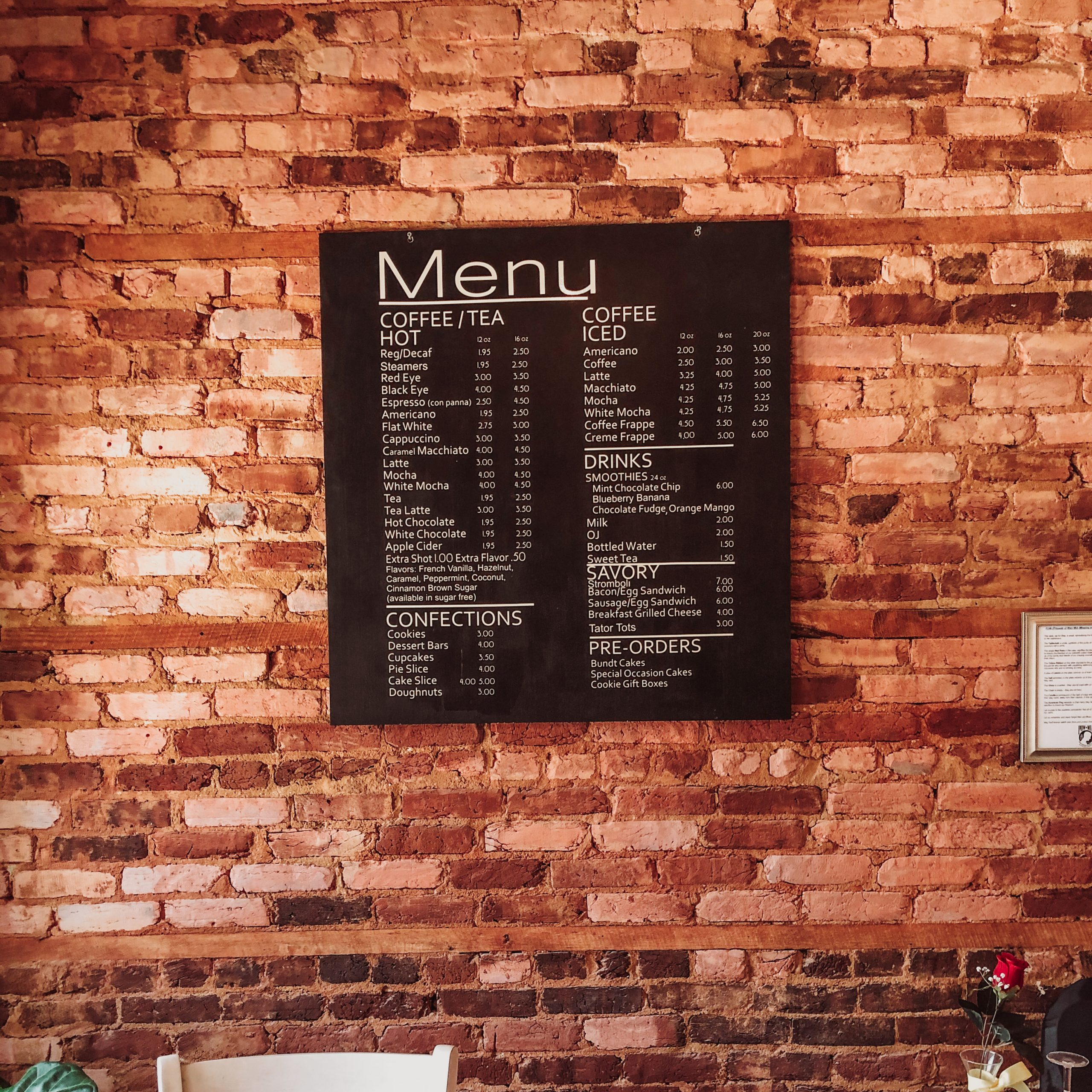TLC Confections and Gifts Menu